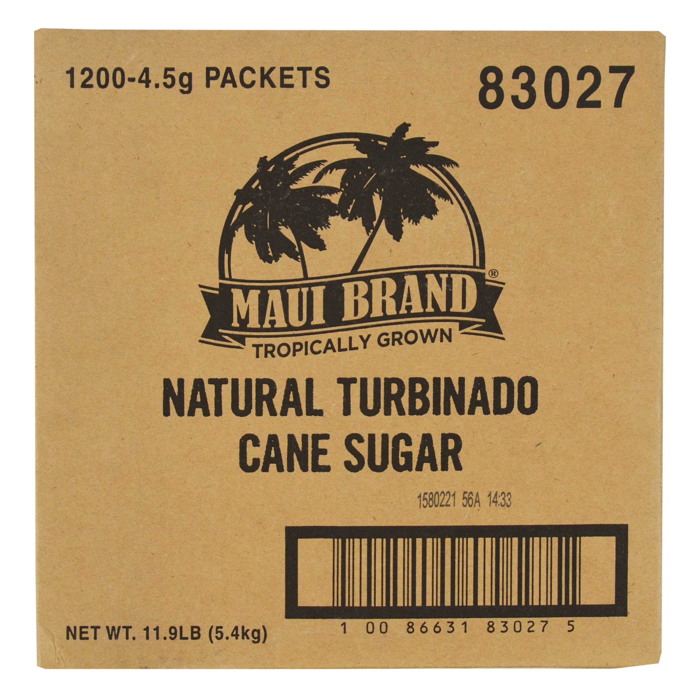 Maui Turbinado Sugar, 4.5 Gram -- 1200 per case.