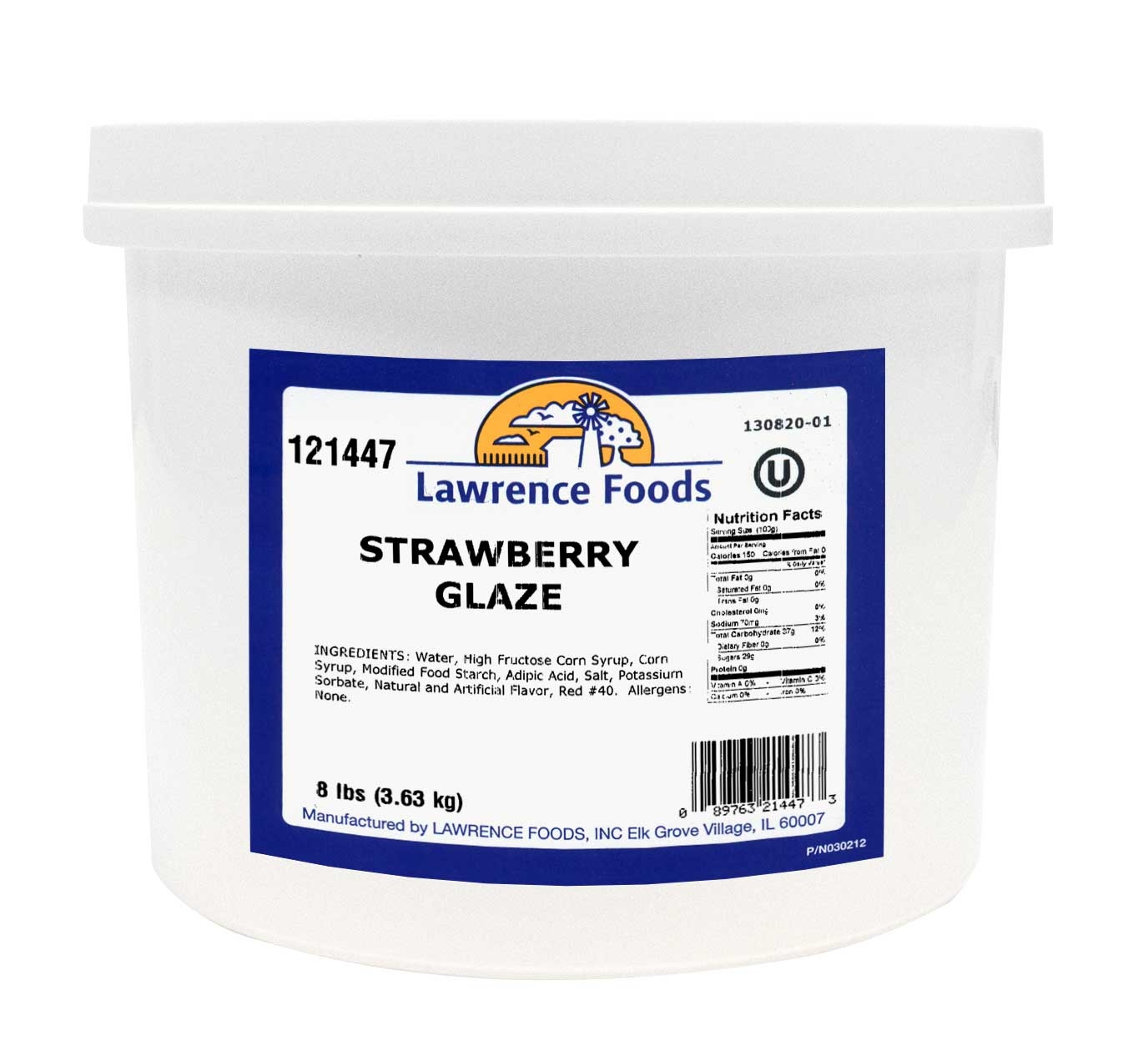 Lawrence Foods Strawberry Glaze, .75 Gallon -- 4 Case
