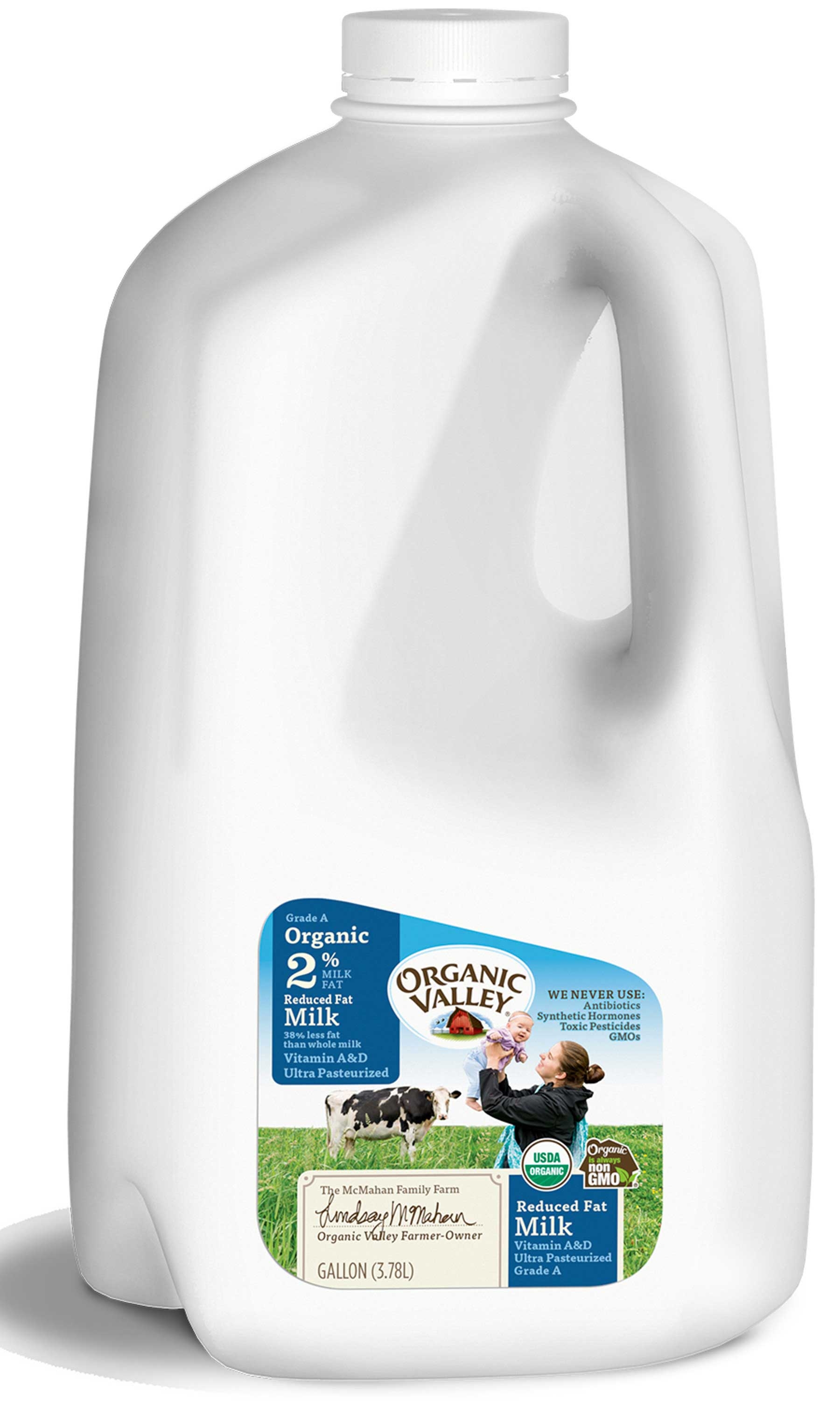 Organic Valley Organic Ultra Pasteurized Reduced Fat 2 Percent Milk, 128 Fluid Ounce -- 4 per case