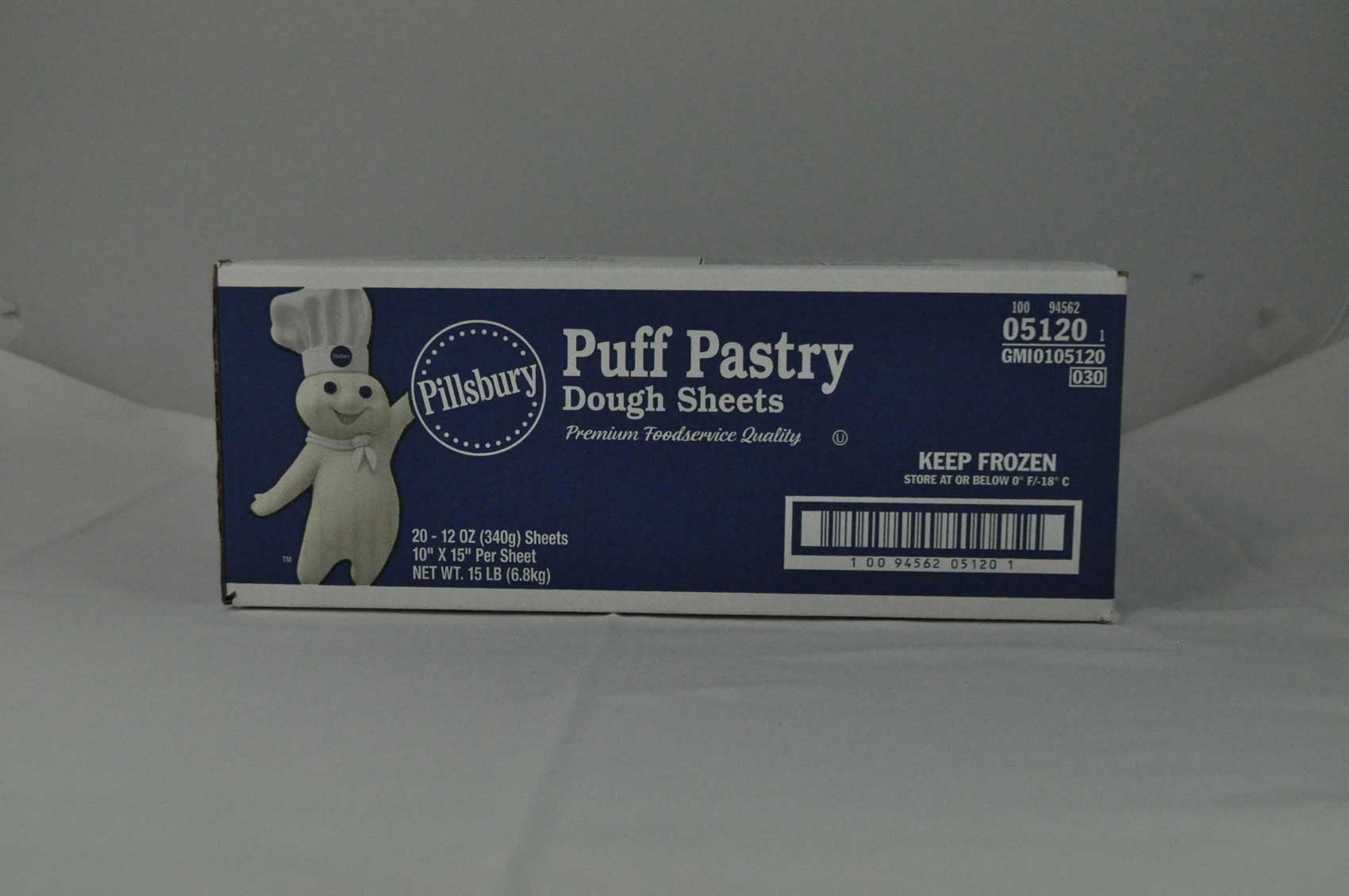 General Mills Pillsbury Puff Pastry Dough Sheet, 12 Ounce -- 20 per case.