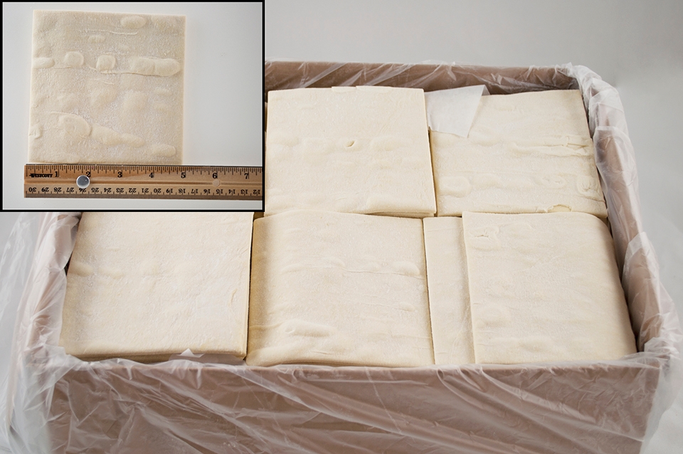 General Mills Pillsbury Square Puff Pastry Dough, 2 Ounce -- 120 per case.