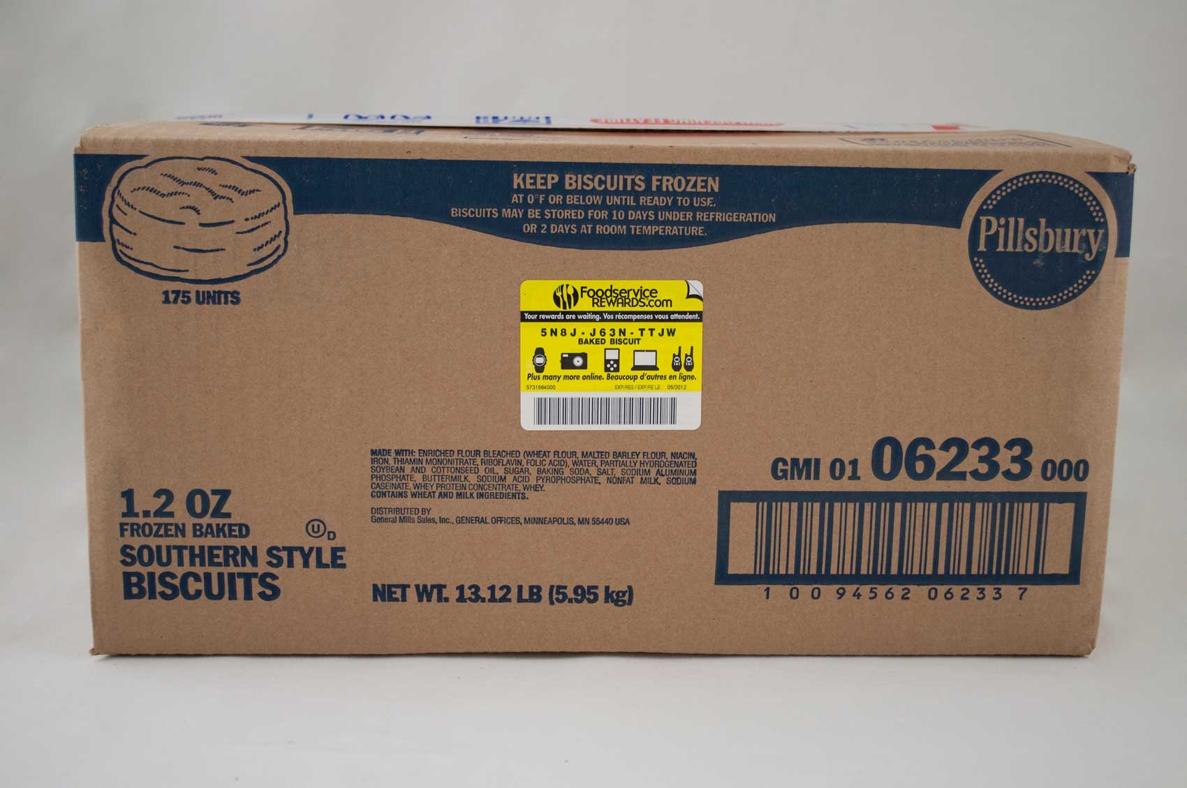 General Mills Pillsbury Baked Mini Southern Style Biscuit, 1.2 Ounce -- 175 per case.
