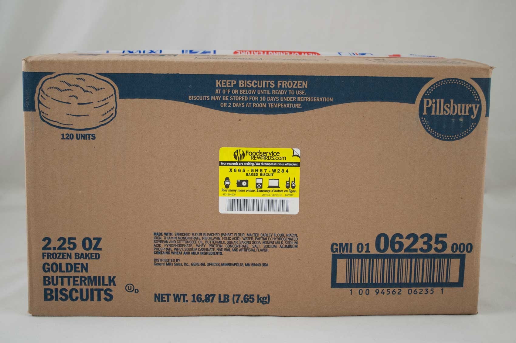 General Mills Pillsbury Baked Golden Buttermilk Biscuit, 2.25 Ounce -- 120 per case.