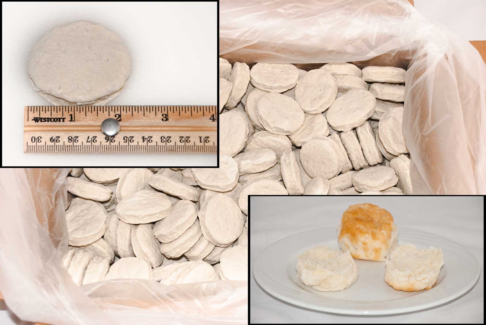 General Mills Pillsbury Unbaked Mini Southern Style Biscuit Dough, 1.2 Ounce -- 210 per case.