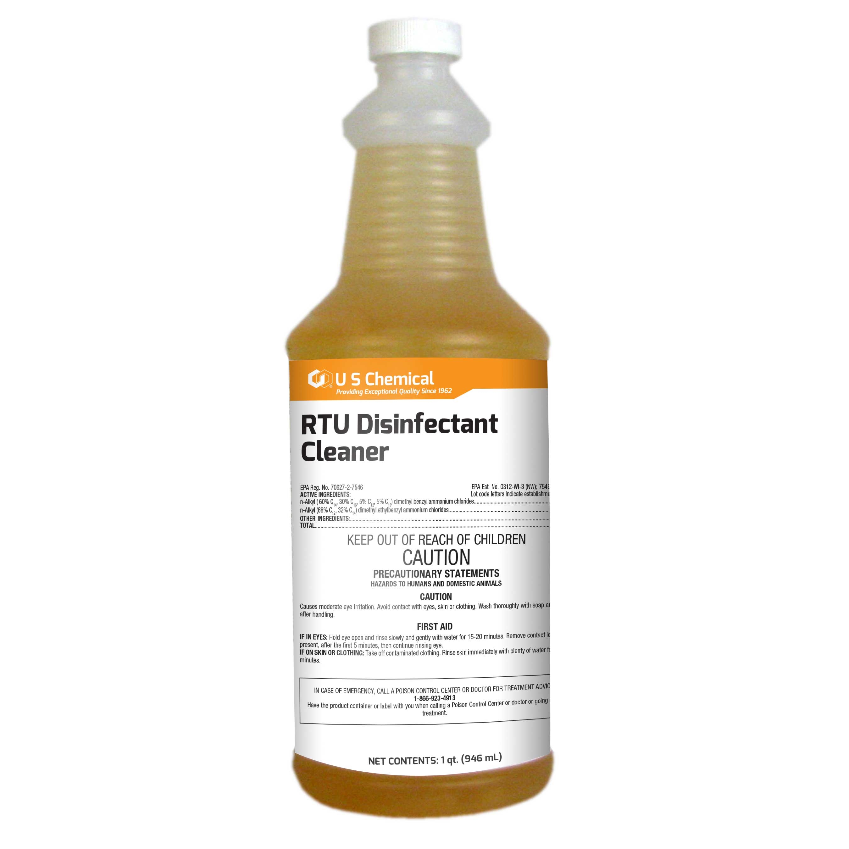 US Chemical Ready to Use Disinfectant Cleaner, 1 Quart -- 6 per case.