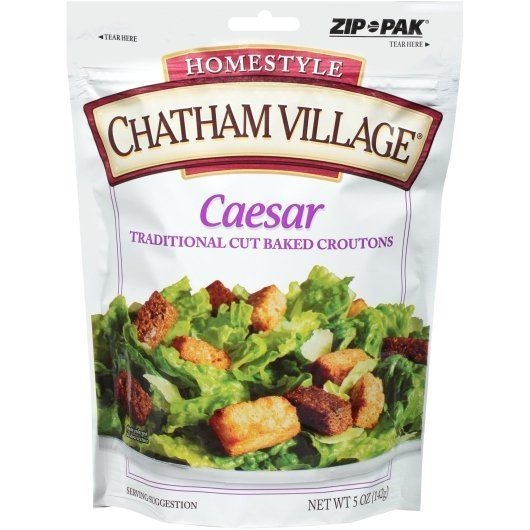 Chatham Village Caesar Traditional Cut Crouton, 5 Ounce Bag -- 12 per case