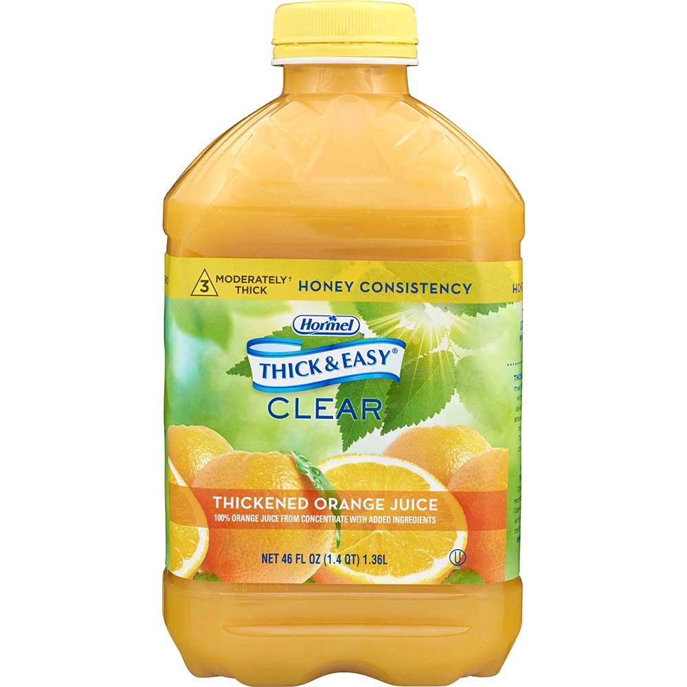 Hormel Health Labs Thick and Easy Thickened Orange Juice, Honey Consistency, 46 Ounce -- 6 per case