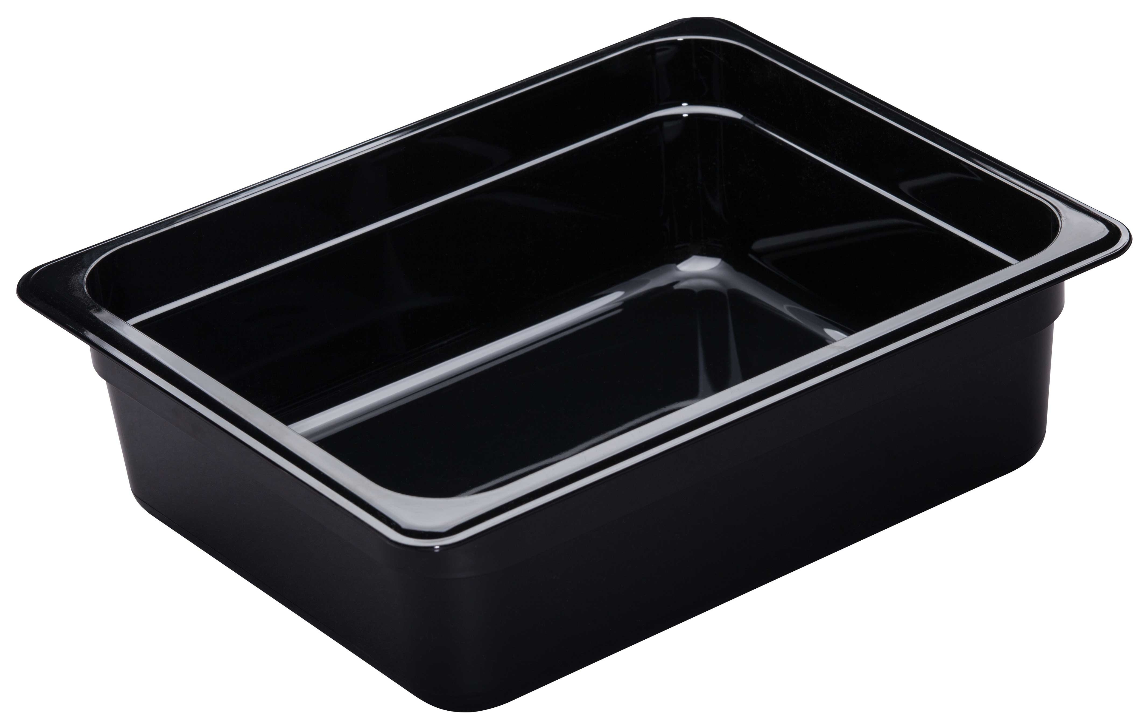 H Pan Half Size Food Storage Pan, Black, 10 7/16 x 12 3/4 x 4 inch -- 6 per case