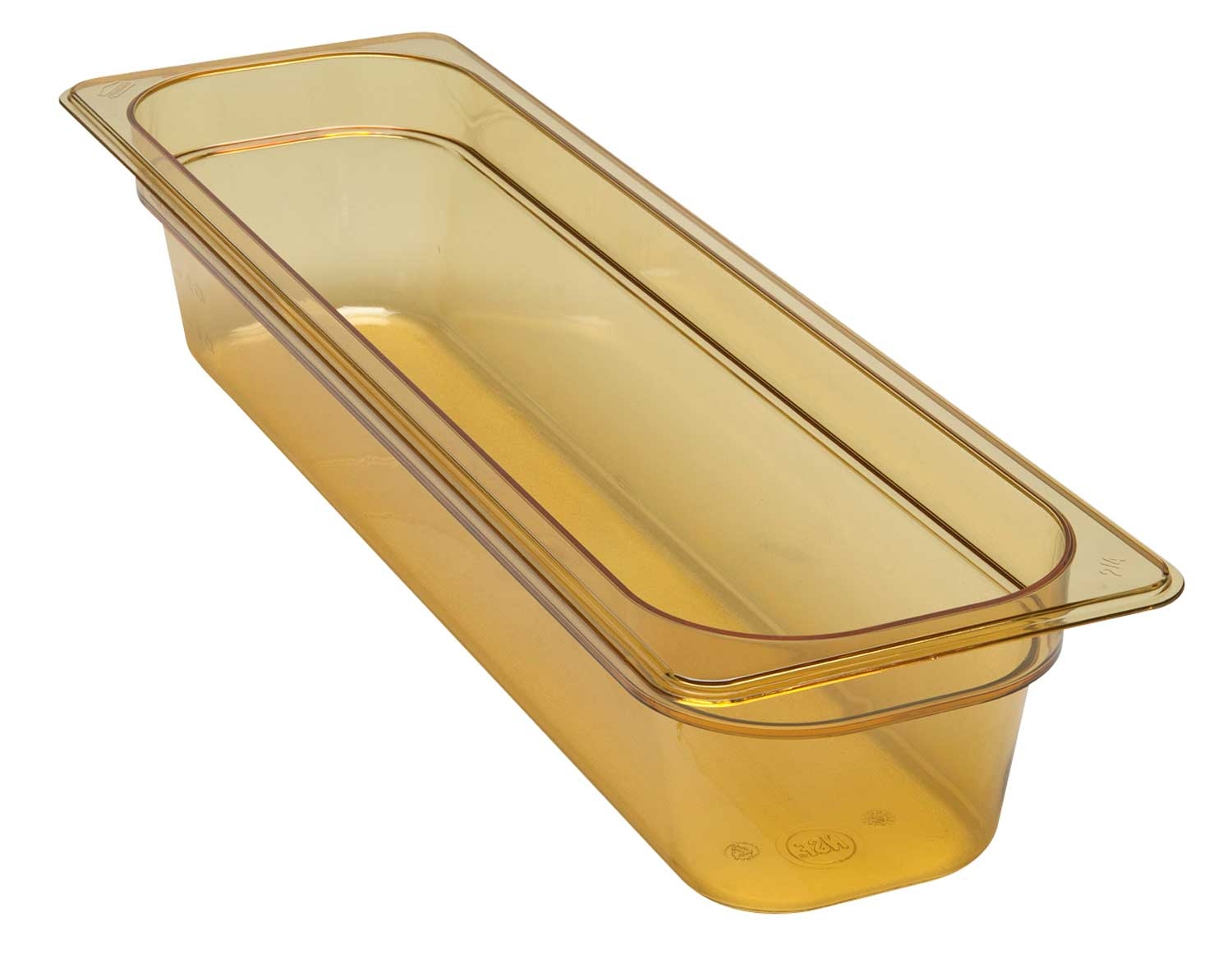 H Pan Half Size Long Food Storage Pan, Amber, 6 3/8 x 20 7/8 x 4 inch -- 6 per case.