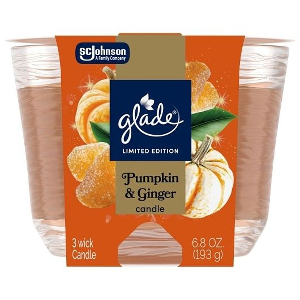 Glade Pumpkin and Ginger Warm Apple and Spice Embers and Sandalwood Candle, 30 count