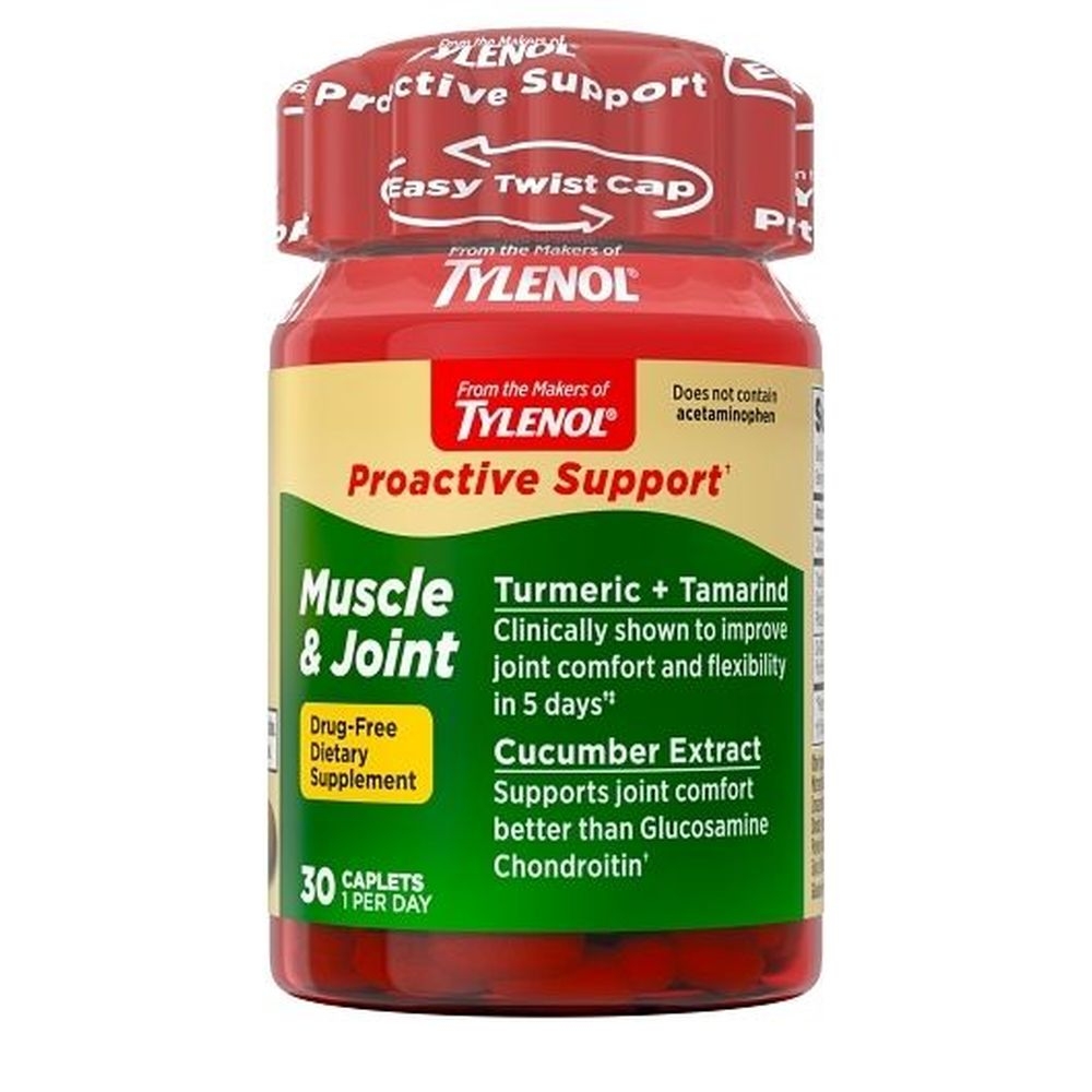Tylenol Proactive Support Muscle and Joint Caplets, 30 count - 24 per case