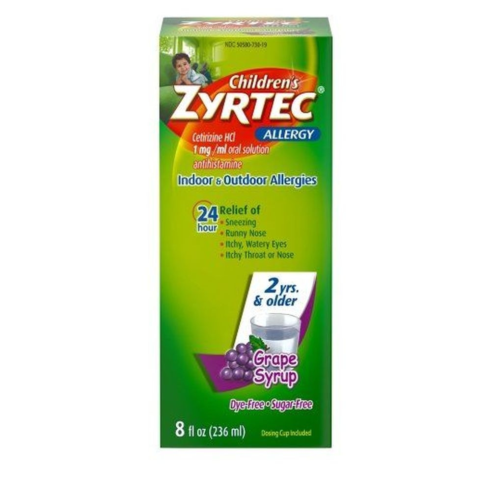 Zyrtec Allergy Medicine Syrup, 8 Fluid Ounce Bottle -- 24 per case
