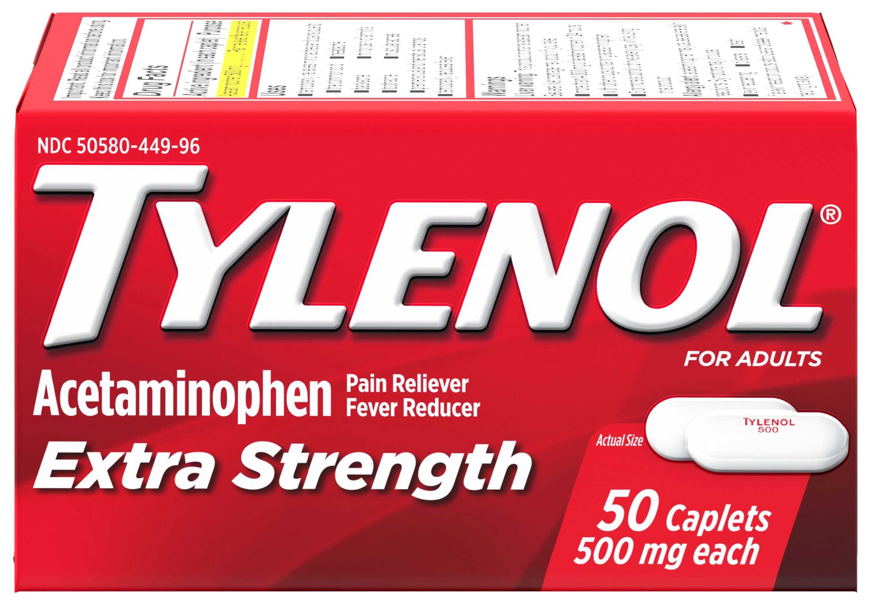 Tylenol Extra Strength Caplets, 50 count per pack -- 72 per case