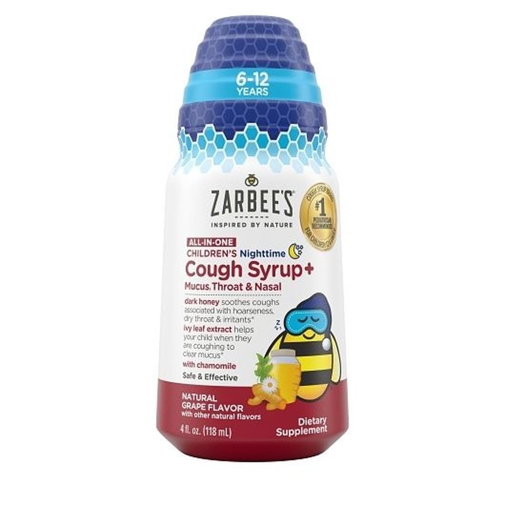 Zarbees Natural Grape Flavor Cough Syrup, 4 Fluid Ounce Bottle -- 12 per case
