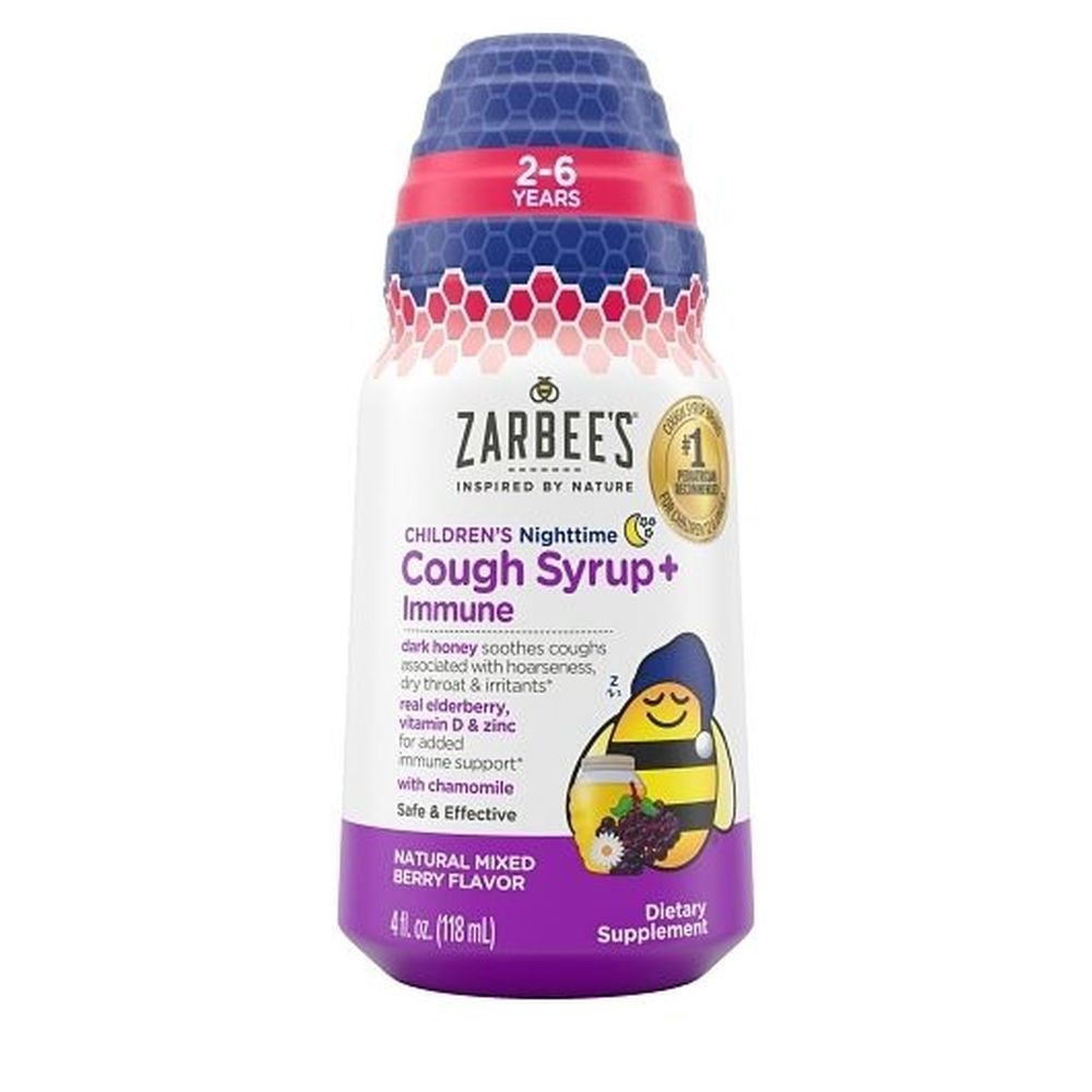 Zarbees Berry Flavor 2 to 6 Years Cough Plus Immune Syrup, 4 Fluid Ounce -- 12 per case