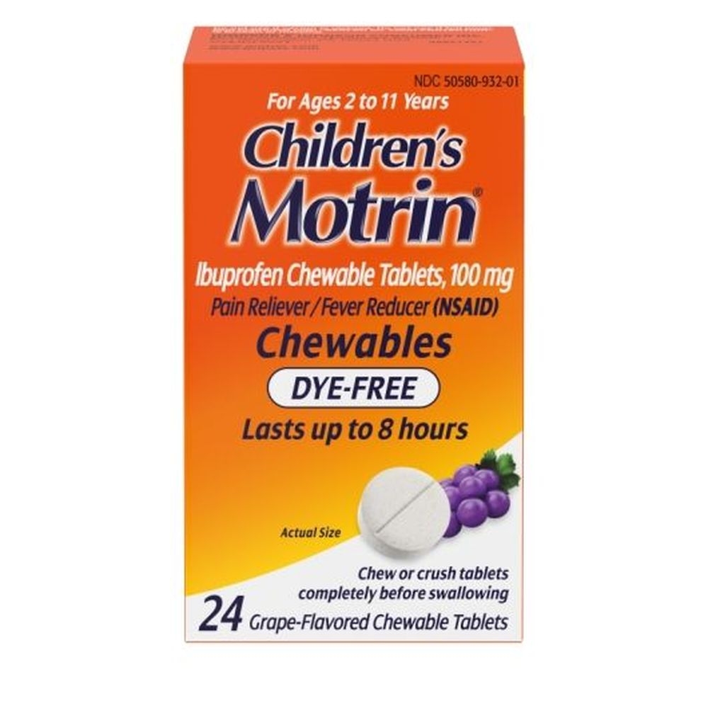 Motrin Childrens Chewable Tablets, 24 count -- 24 per case