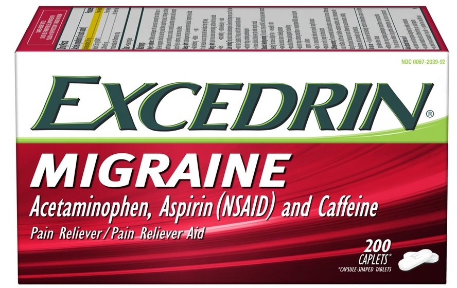 Excedrin 65 Milligram Migraine Pain Reliever, 200 count per pack -- 24 per case.