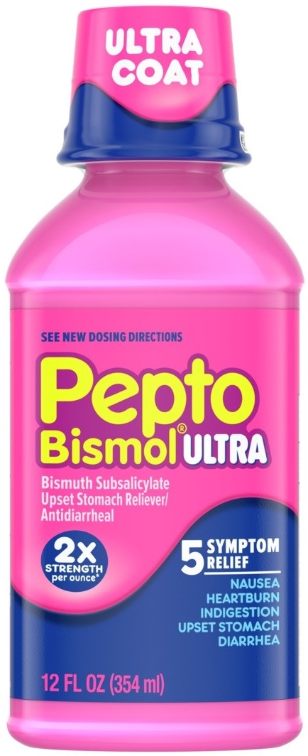 Pepto-Bismol Original Max Strength Upset Stomach Reliever Anti Diarrheal Liquid, 12 Fluid Ounce -- 12 per case