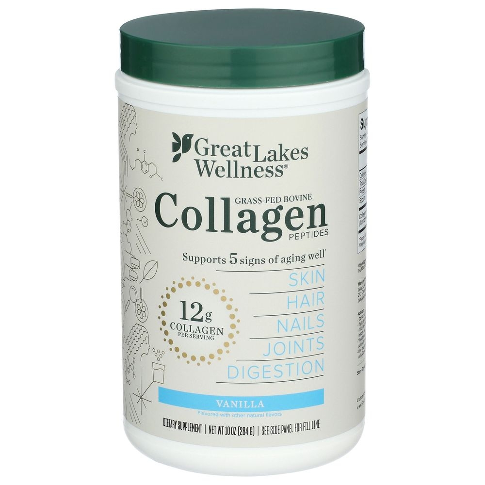 Great Lakes Wellness Vanilla Collagen Peptides, 10 Ounce