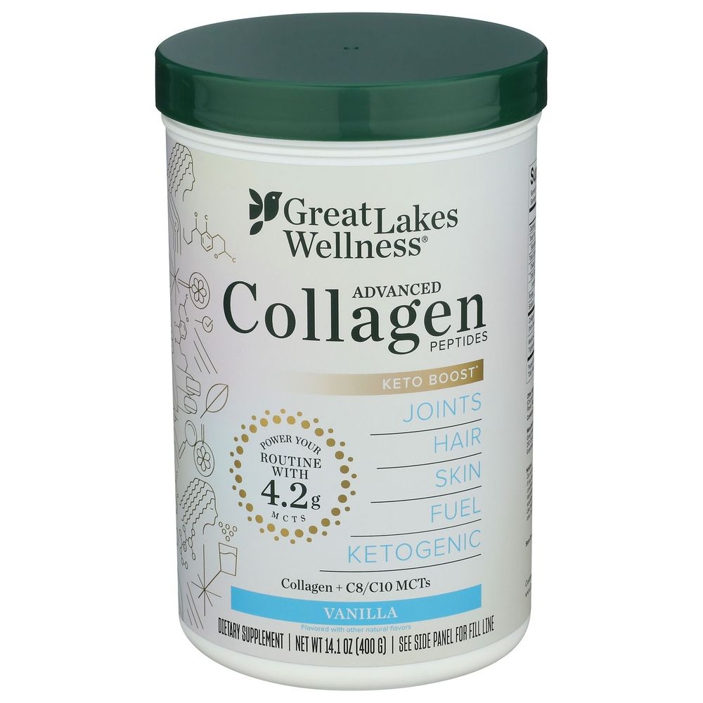 Great Lakes Wellness Vanilla Collagen Peptides, 14.1 Ounce