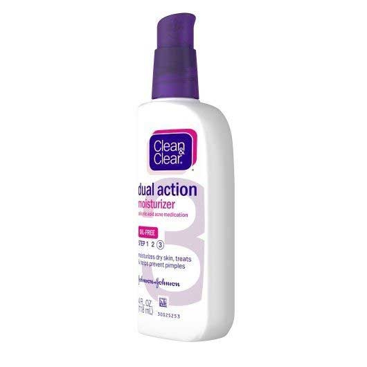 Clean and Clear Dual Action Oil Free Moisturizer, 4 Fluid Ounce -- 24 per case