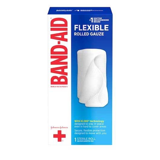 Johnson and Johnson Band-Aid Flexible Rolled Gauze, 4 Inch x 2.5 Yard -- 24 per case