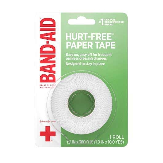 Johnson and Johnson Band-Aid Paper Tape Roll, 1 inch x 10 Yard -- 48 per case