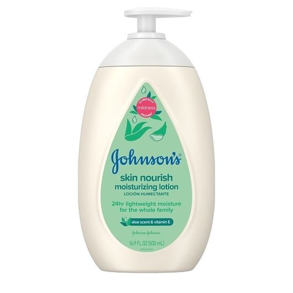 Johnsons Baby Aloe and Vitamin E Skin Nourish Moisturizing Lotion, 16.9 Fluid Ounce -- 12 per case