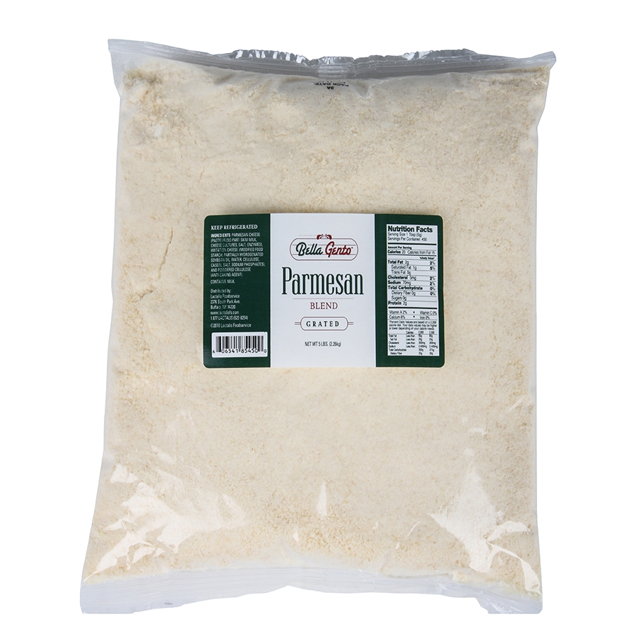 Bella Gent Parmesan Blend Grated Cheese, 5 Pound -- 4 per case.