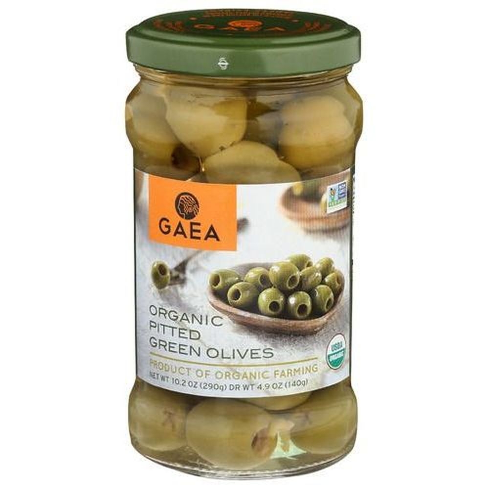 Gaea Green Pitted Olives, 4.9 Ounce -- 8 per case