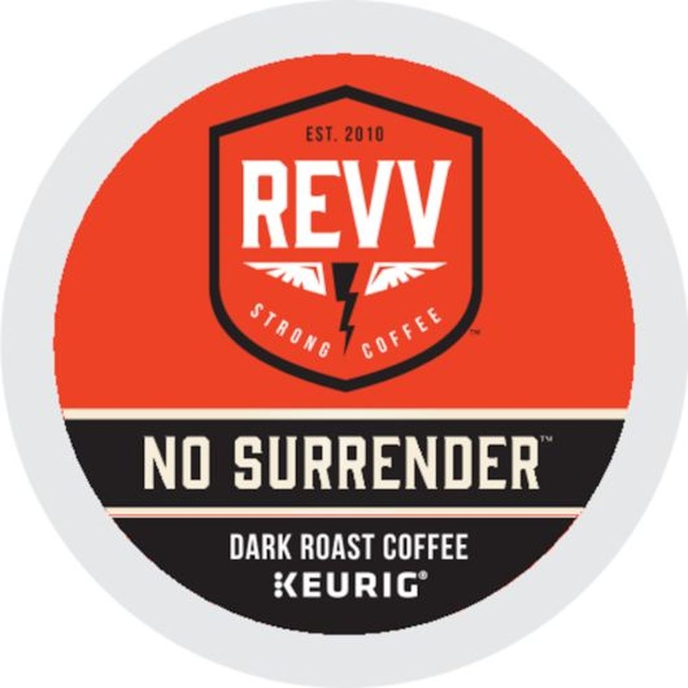 Revv No Surrender Dark Roast Coffee K-Cup Pod, 24 count -- 4 per case