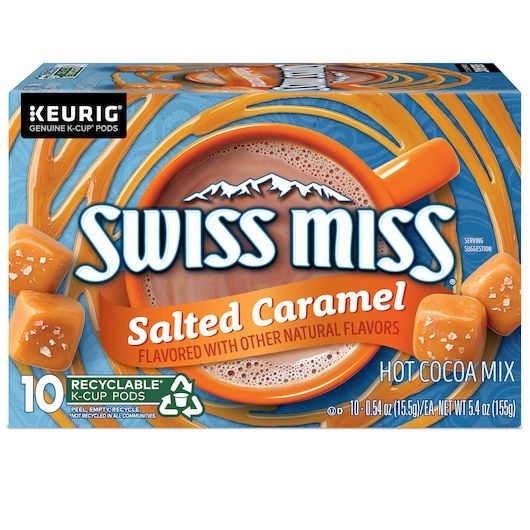 Swiss Miss Salted Caramel Keurig Single Serve K Cup Pod Hot Cocoa Mix, 10 count -- 6 per case