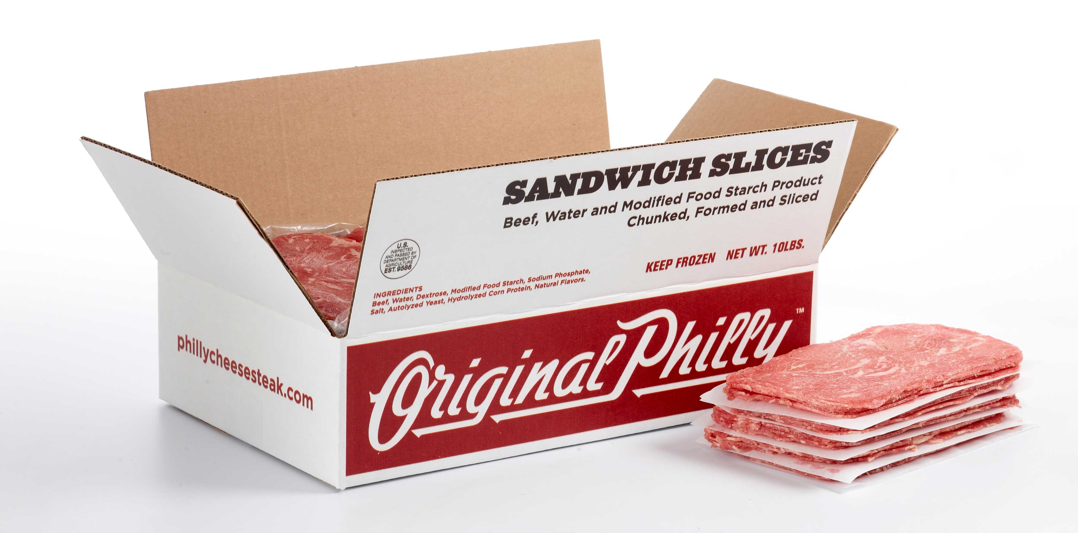Original Philly Marinated Beef Sandwich Slice, 5 Ounce -- 32 per case.