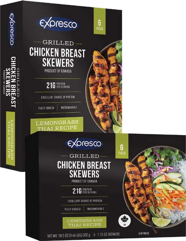Expresco Lemongrass Thai Recipe Chicken Breast Skewers, 10.5 Ounce -- 8 per case