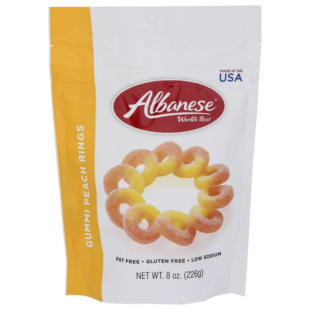 Albanese Peach Ring Gummi Candy, 8 Ounce -- 6 per case