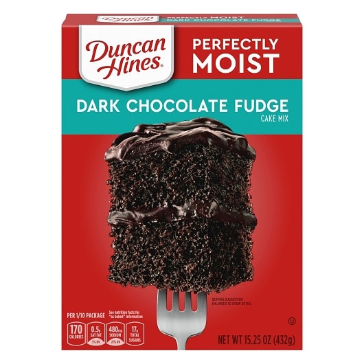 Duncan Hines Classic Dark Chocolate Fudge Cake Mix, 15.25 Ounce -- 12 per case.