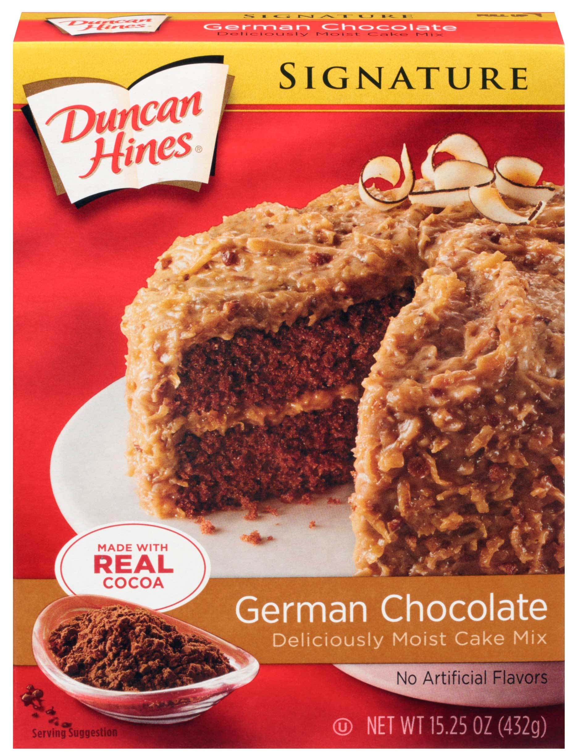 Duncan Hines Signature German Chocolate Cake Mix, 15.25 Ounce -- 12 per case.