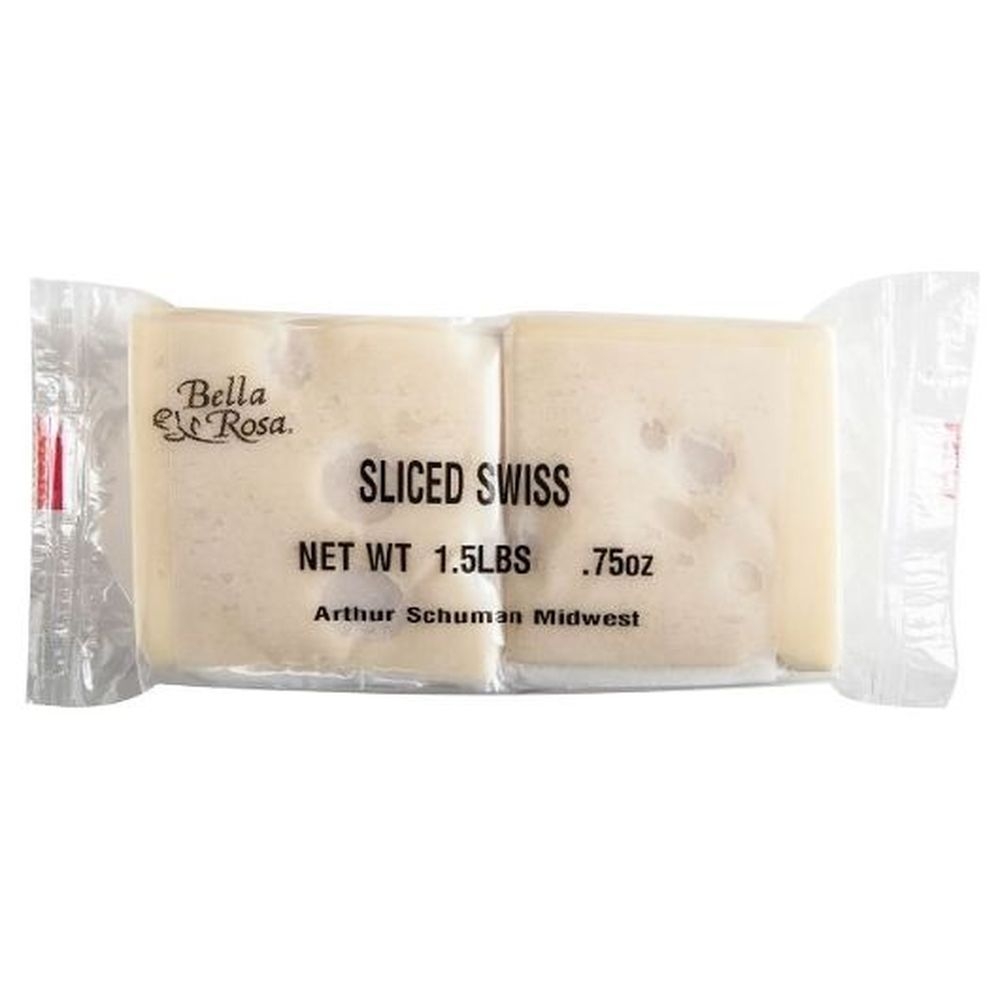 Bella Rosa Sliced Swiss Cheese, 1.5 Pound -- 8 per case