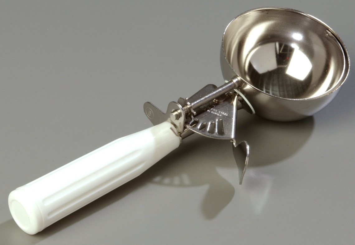 Carlisle White Handle Stainless Steel Disher, 4.7 Ounce -- 12 per case