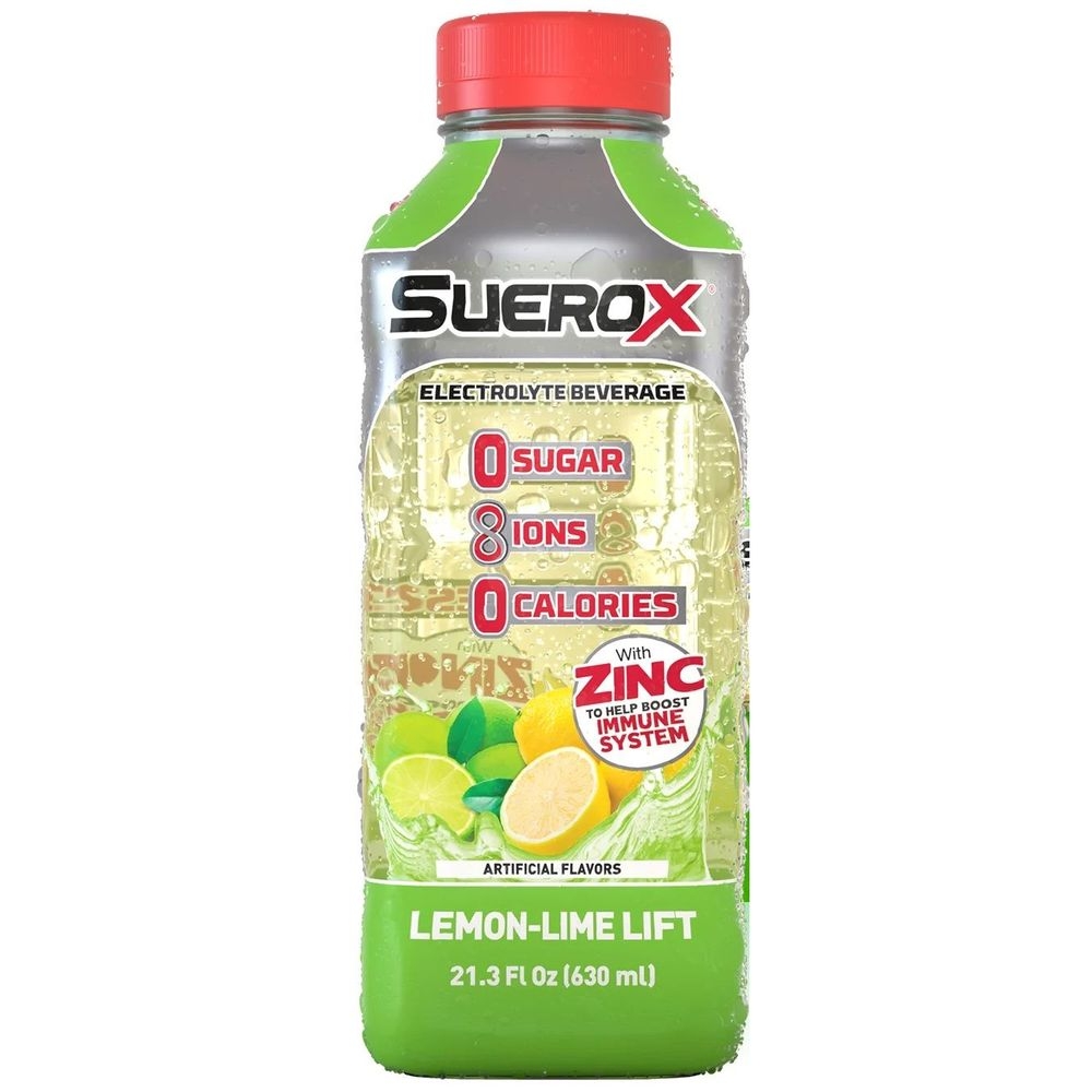 Suerox Lemon-Lime Lift Electrolyte Beverage, 21.3 Fluid Ounce -- 12 per case