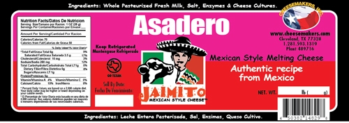 Cheesemakers Barra Queso Asadero Cheese, 5 Pound -- 4 per case.