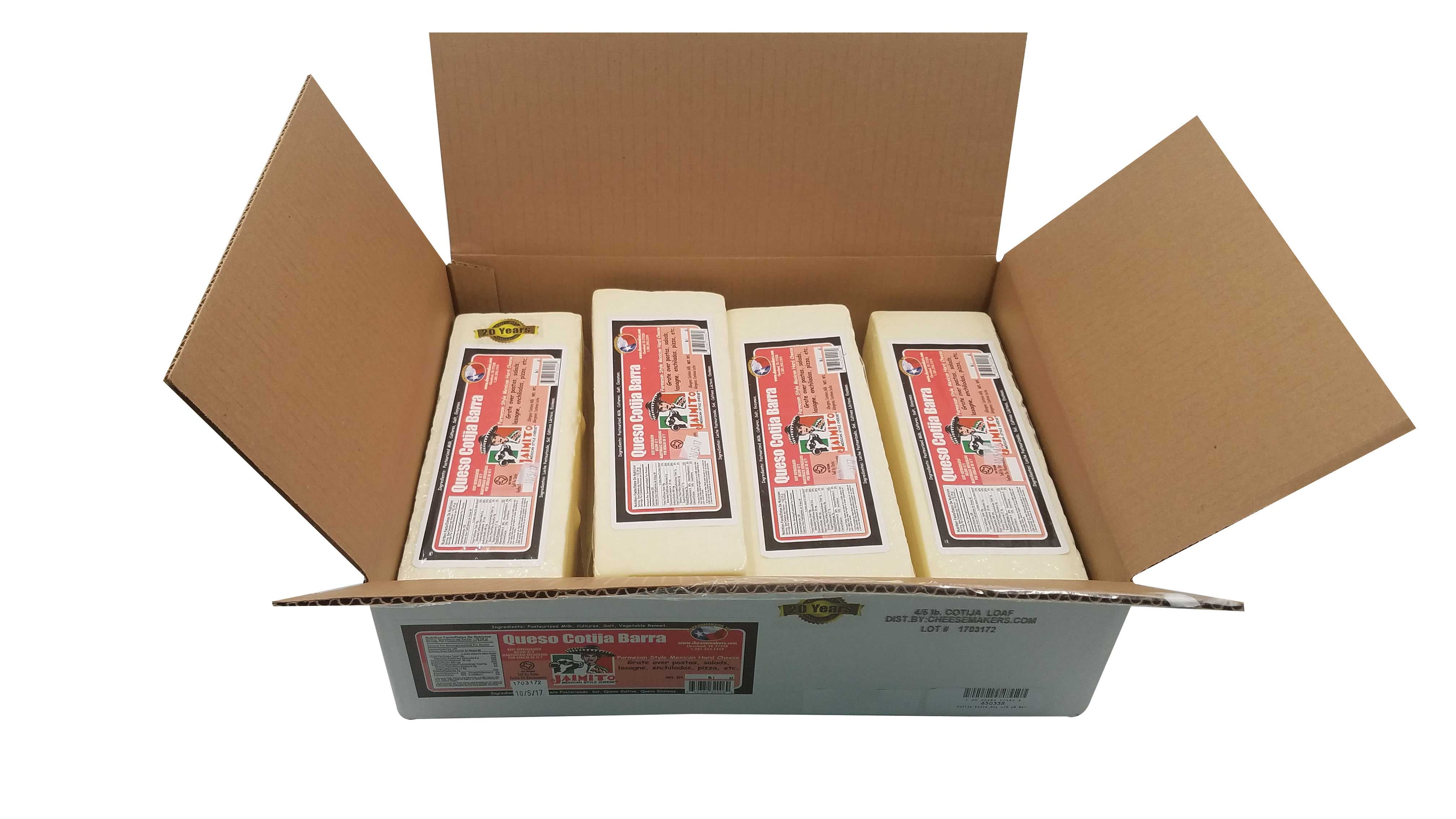 Cheesemakers Barra Cotija Cheese, 5 Pound -- 4 per case.