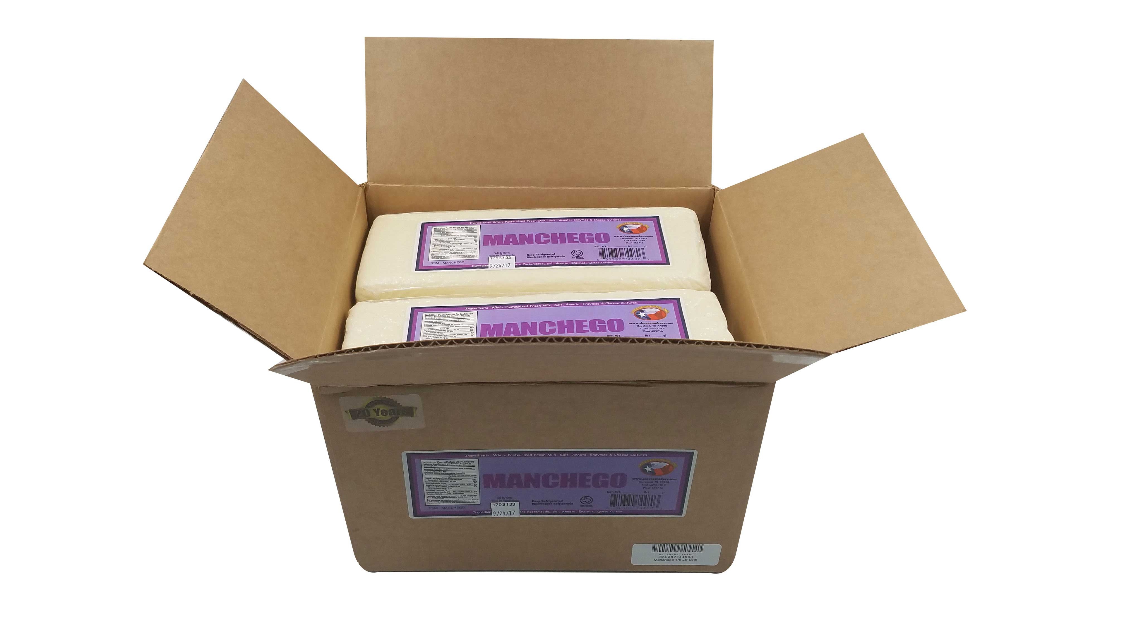 Jaimito Mexican Style Cheese Manchego Loaf, 5 Pound -- 4 per case.