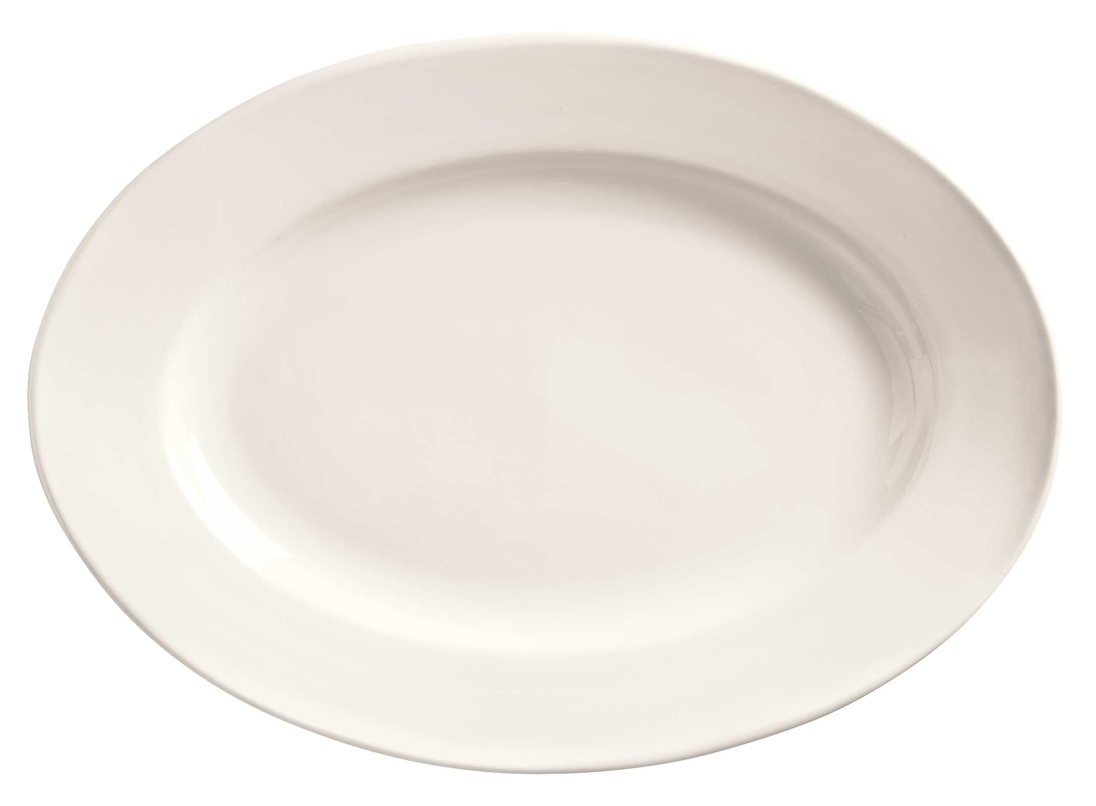 World Tableware Porcelana Bright White Wide Rim Oval Platter, 15.5 x 10.5 inch -- 6 per case.