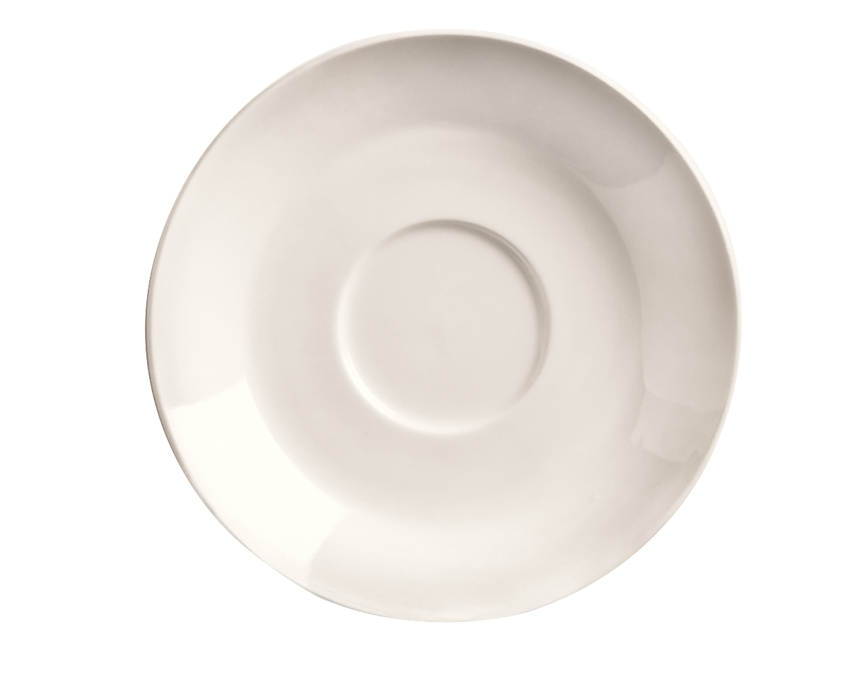 World Tableware Basics Collection Porcelana Bright White Espresso Saucer, 4 1/2 inch -- 36 per case.