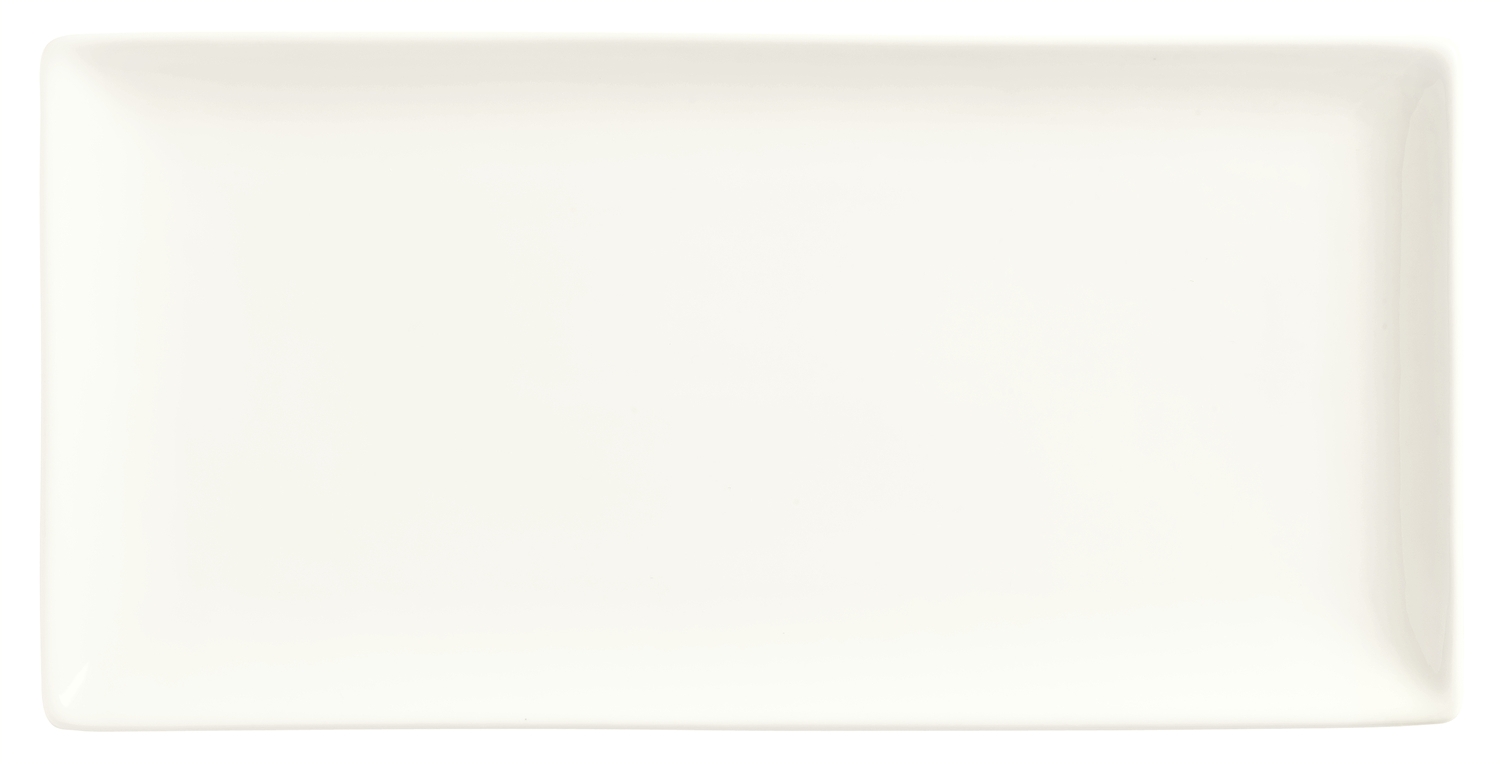 World Tableware Inc Slate Coupe Rectangular Ultra Bright White Plate, 16 x 5 1/2 inch -- 12 per case.