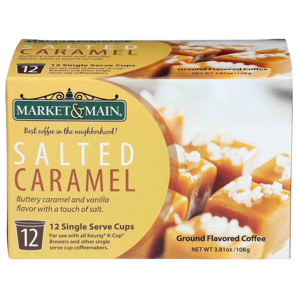 Market and Main Salted Caramel Coffee - Single Serve K Cup, 12 count -- 6 per case