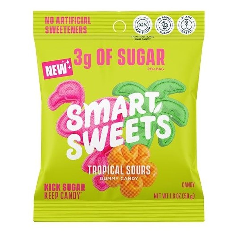 Smartsweets Tropical Sours Candy, 1.8 Ounce -- 84 per case