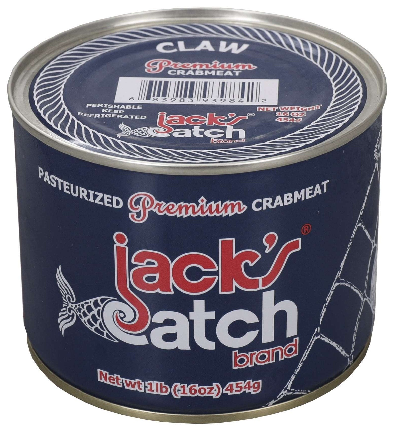 Jacks Catch Premium Pasteurized Crabmeat Claw, 1 Pound -- 12 per case