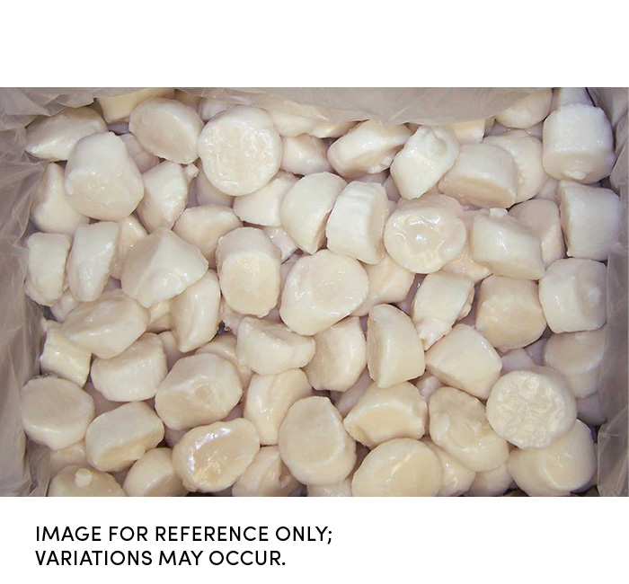 Frozen Seafood Commodity Scallop Individual Quick Frozen Processed 30-40 Count, 5 Pounds -- 2 per case